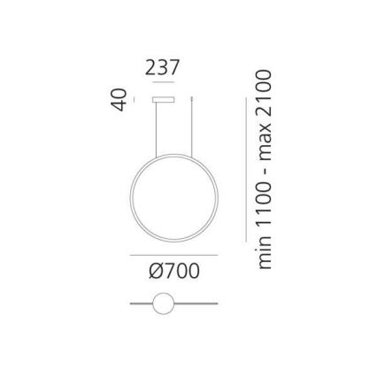 Artemide 1992060APP - Lampadario a sospensione con filo LED dimmerabile DISCOVERY LED/40W/230V 3000K bronzo