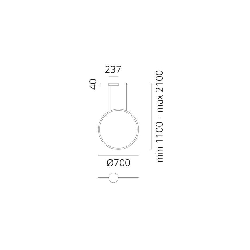 Artemide 1992060APP - Lampadario a sospensione con filo LED dimmerabile DISCOVERY LED/40W/230V 3000K bronzo