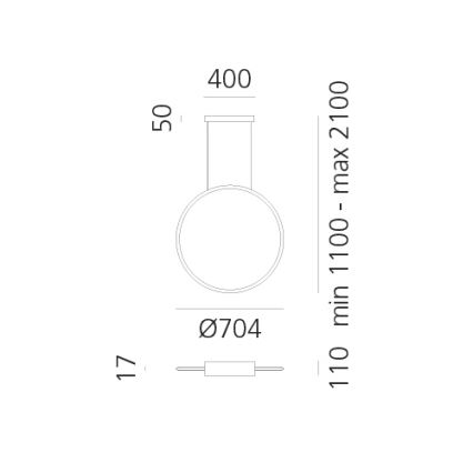 Artemide 1992230IN1APP - Dimmbare LED-Hängeleuchte DISCOVERY LED/42W/230V 2700K schwarz