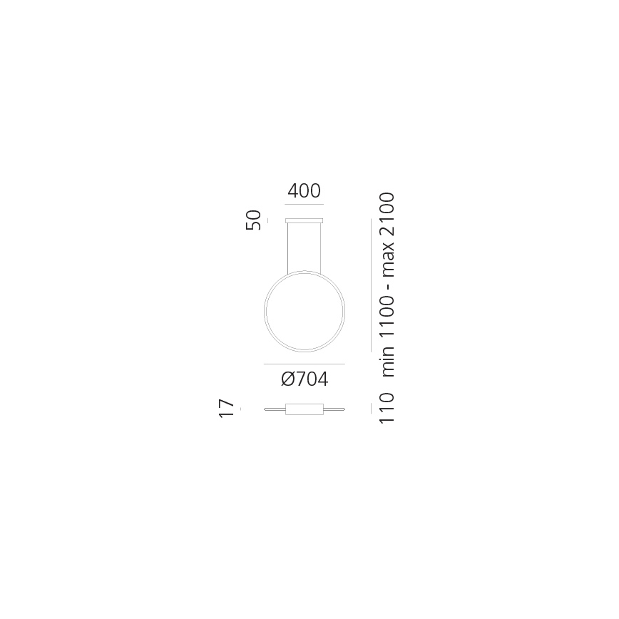 Artemide 1992230IN1APP - Dimmbare LED-Hängeleuchte DISCOVERY LED/42W/230V 2700K schwarz