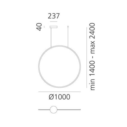Artemide 1993060APP - Dimmbare LED-Hängeleuchte DISCOVERY LED/60W/230V 3000K bronzen