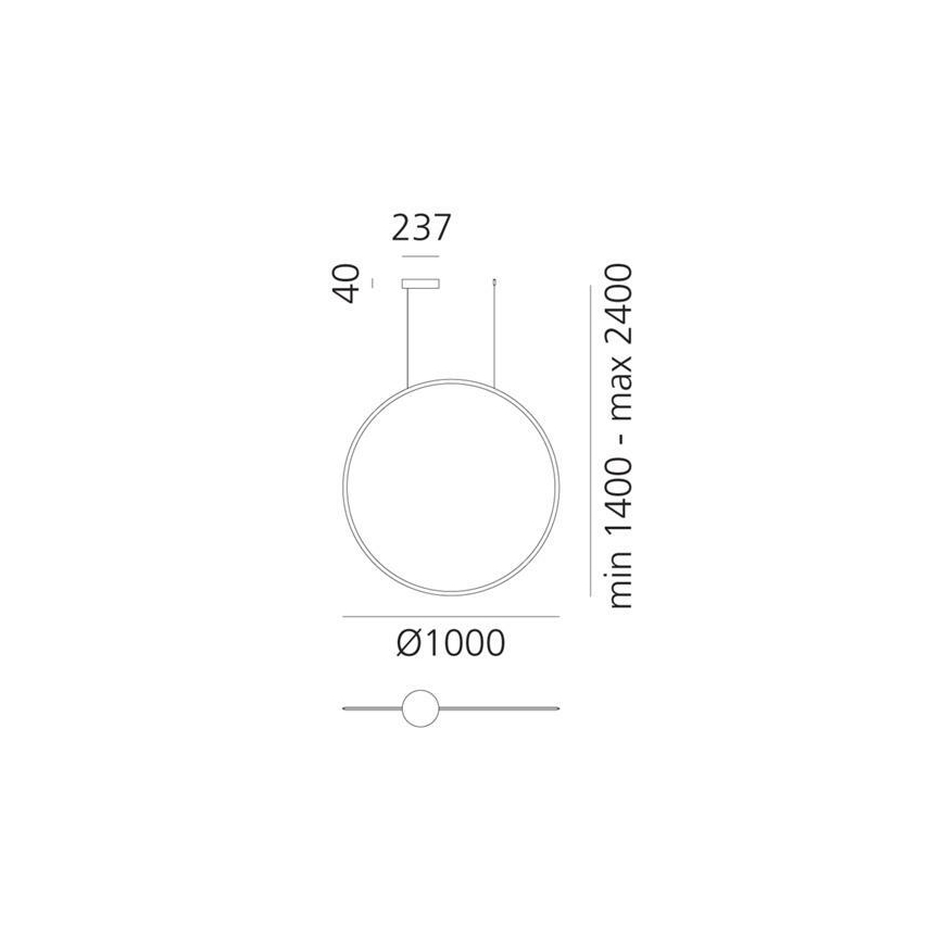 Artemide 1993060APP - Dimmbare LED-Hängeleuchte DISCOVERY LED/60W/230V 3000K bronzen