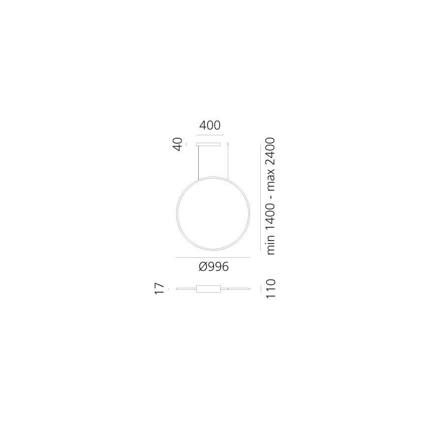 Artemide 1993230APP - Lampadario a sospensione con filo LED dimmerabile DISCOVERY LED/71W/230V 2700-6500K nero