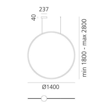 Artemide 1994010APP - Lampadario a sospensione con filo LED dimmerabile DISCOVERY LED/80W/230V 3000K antracite