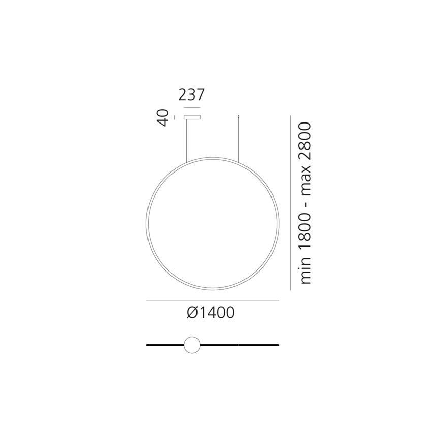 Artemide 1994060APP - Suspension filaire à intensité variable DISCOVERY LED/80W/230V 3000K bronze