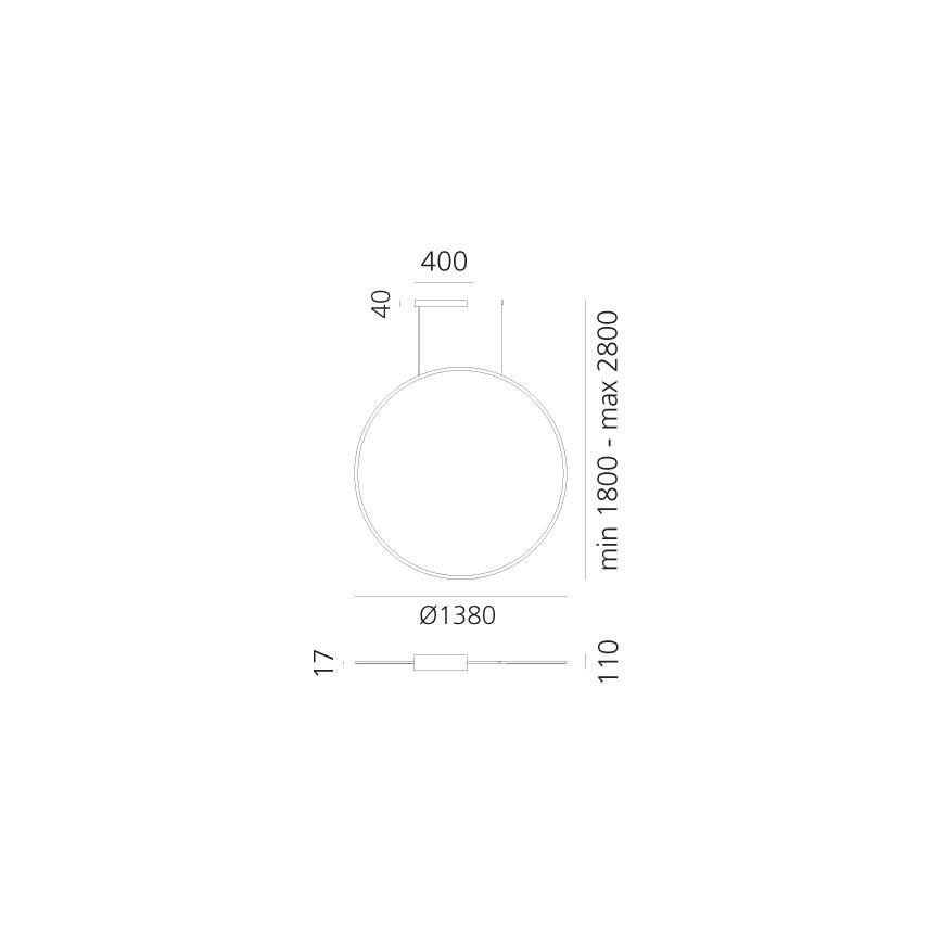 Artemide 1994230APP - Lampadario a sospensione con filo LED dimmerabile DISCOVERY LED/84W/230V 2700-6500K nero