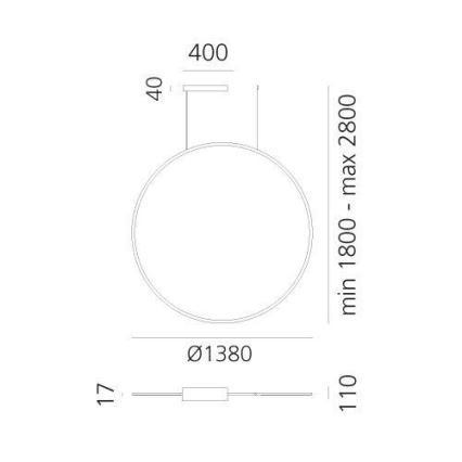Artemide 1994310APP - Dimmbare LED-RGBW-Hängeleuchte DISCOVERY LED/79W/230V 2700-6500K anthrazit