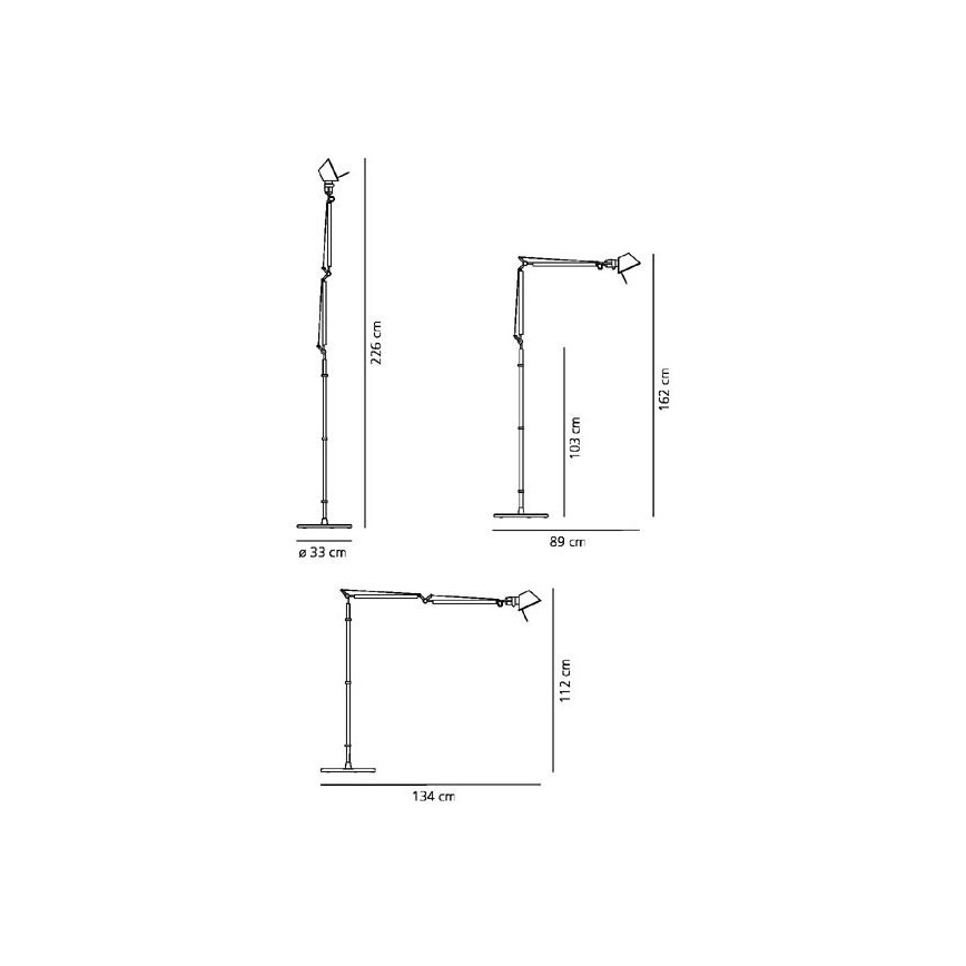 Artemide - Lampada da terra TOLOMEO BASCULANTE 1xE27/100W/230V