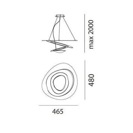 Artemide AR 1249010A - Lampadario LED dimmerabile a sospensione con filo PIRCE MICRO 1xLED/27W/230V