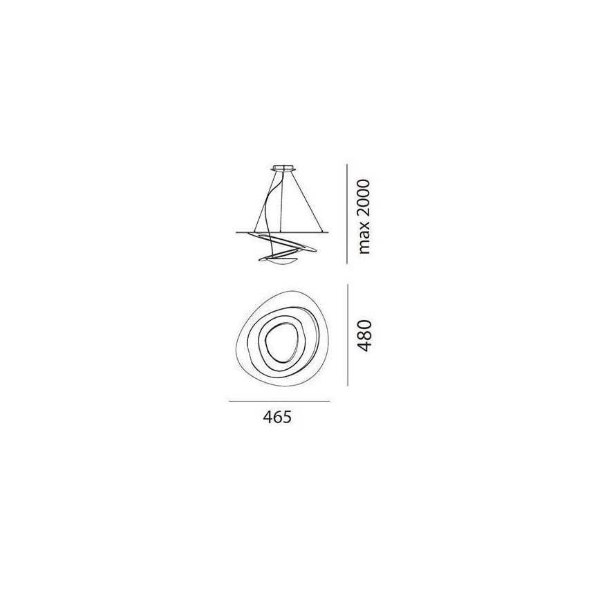 Artemide AR 1249010A - LED-Dimmer-Kronleuchter an Schnur PIRCE MICRO 1xLED/27W/230V