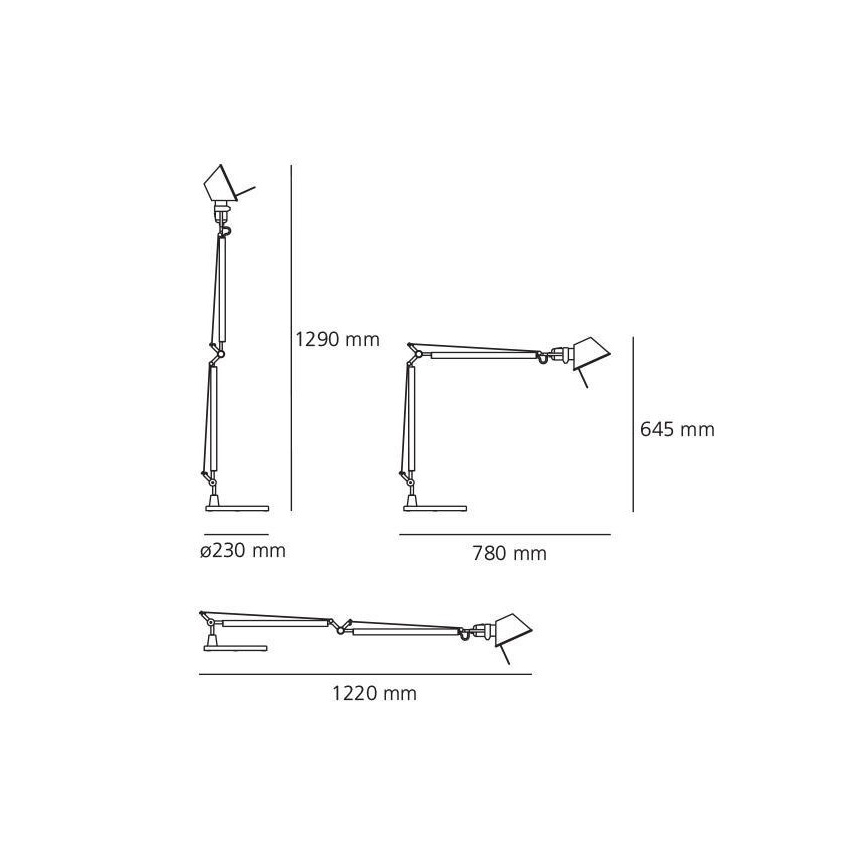 Artemide AR A004420+AR A005320 KOMPLET - Tischlampe  TOLOMEO 1xE27/70W/230V