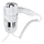 Asciugacapelli con supporto 11x24 cm argento/bianco