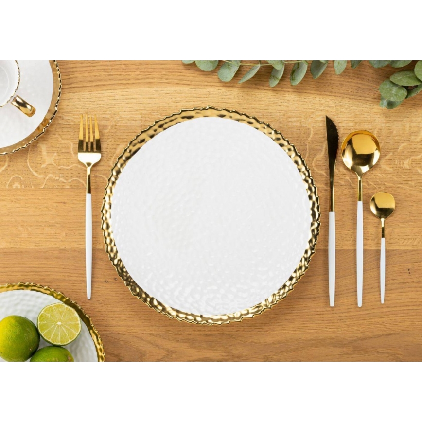 Assiette KATI 25 cm crème/doré