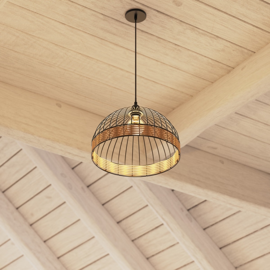 Atmosphera - Hängeleuchte SUWA 1xE27/40W/230V Rattan