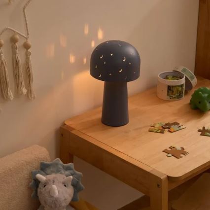 Atmosphera - Kinder-Tischlampe STARRY MUSHROOM 1xE14/25W/230V blau
