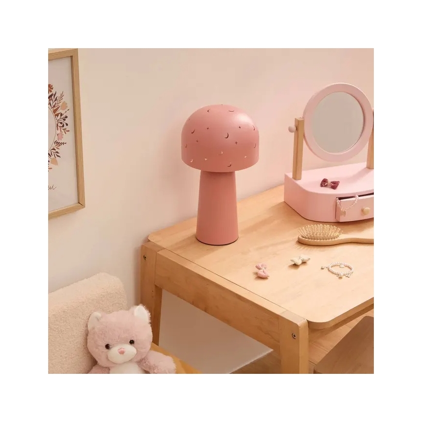 Atmosphera - Lampada da tavolo per bambini STARRY MUSHROOM 1xE14/25W/230V rosa