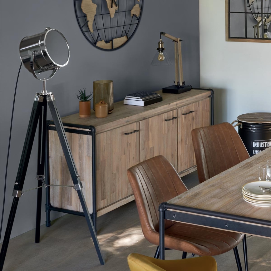 Atmosphera - Lampadaire EBOR 1xE27/25W/230V pin/chrome brillant