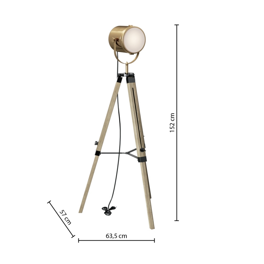 Atmosphera - Lampadaire EBOR 1xE27/25W/230V pin/laiton