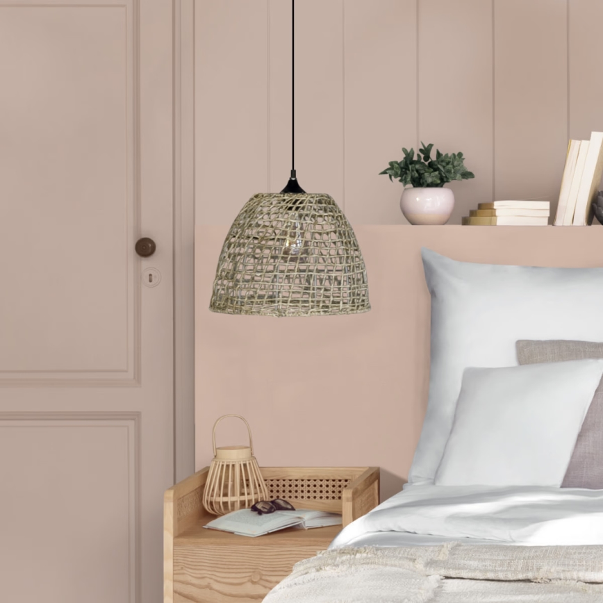 Atmosphera - Lampadario a sospensione con filo JADA 1xE27/40W/230V rattan