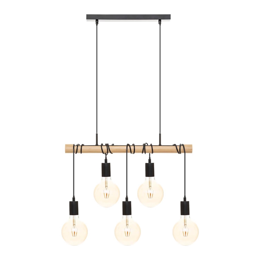 Atmosphera - Lampadario a sospensione con filo JAKE 5xE27/40W/230V pino