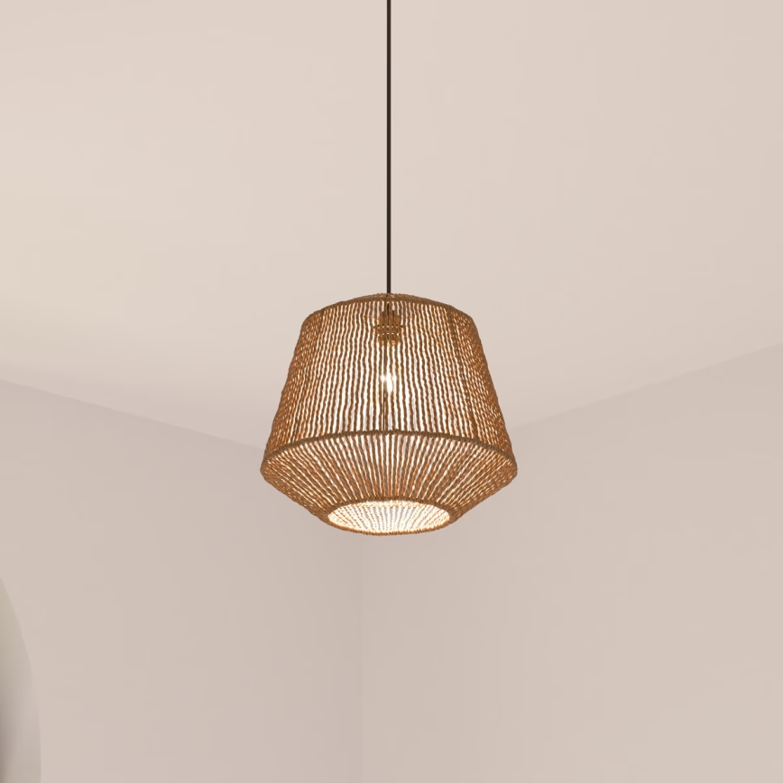 Atmosphera - Lampadario a sospensione con filo JILY 1xE27/40W/230V iuta beige