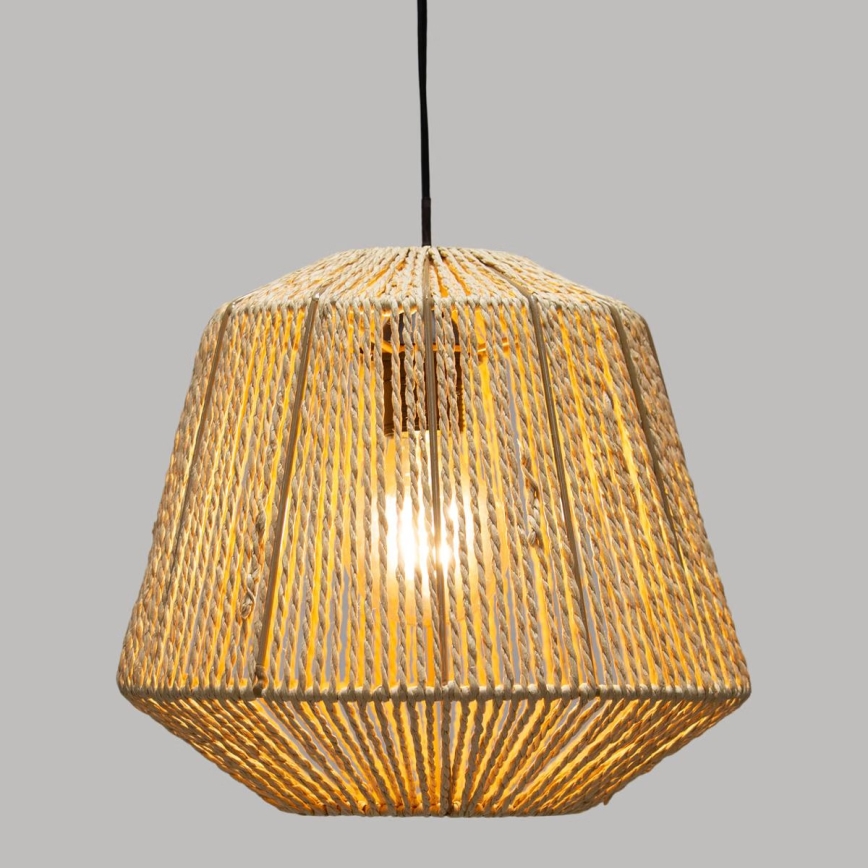 Atmosphera - Lampadario a sospensione con filo JILY 1xE27/40W/230V iuta beige