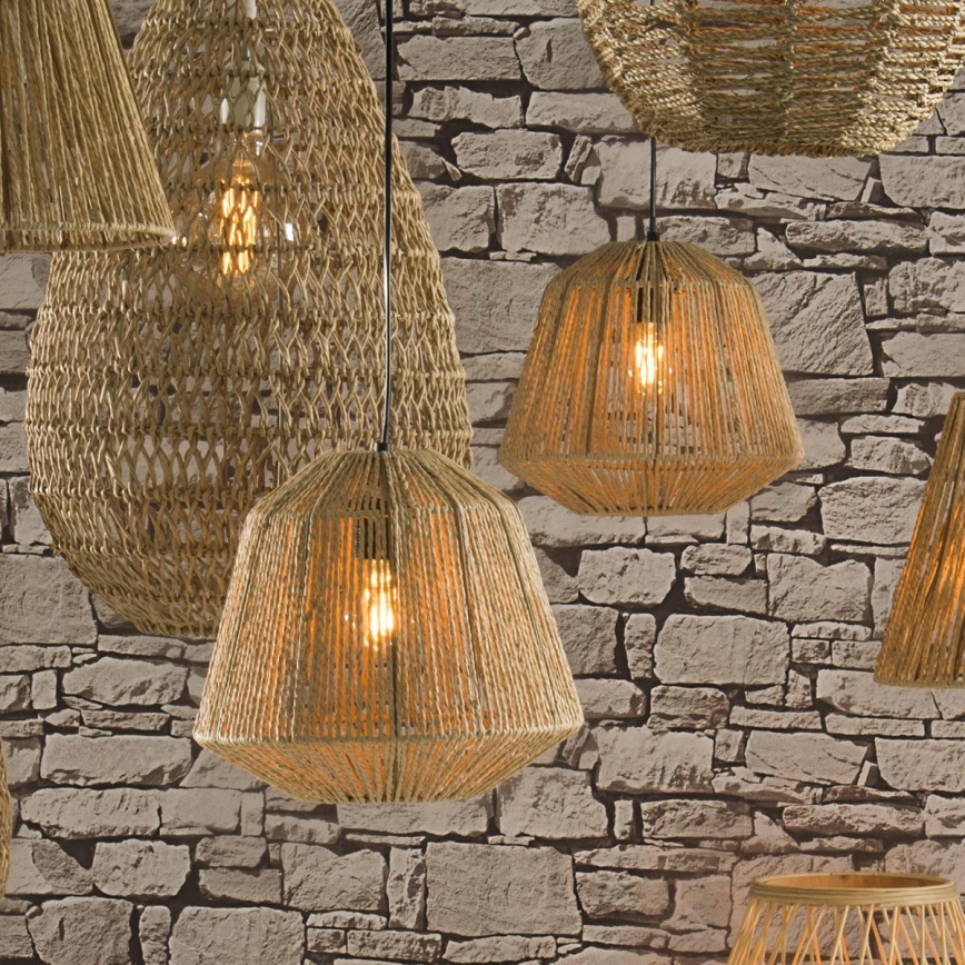 Atmosphera - Lampadario a sospensione con filo JILY 1xE27/40W/230V iuta beige