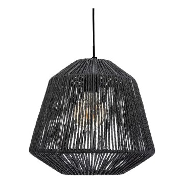 Atmosphera - Lampadario a sospensione con filo JILY 1xE27/40W/230V iuta nero