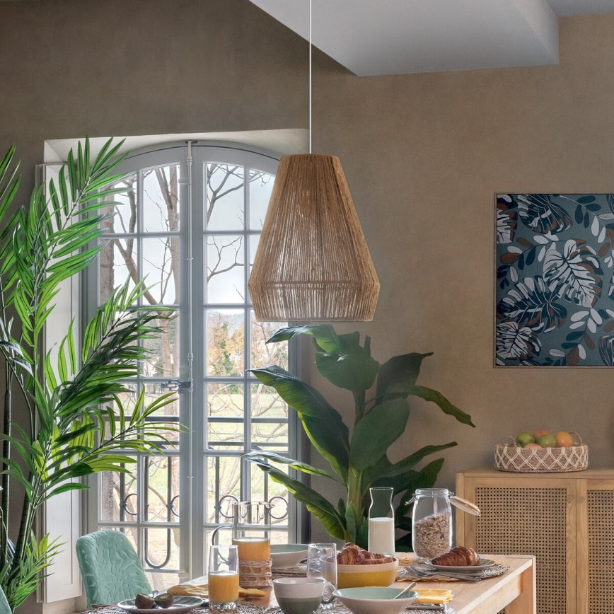Atmosphera - Lampadario a sospensione con filo PALM 1xE27/40W/230V iuta