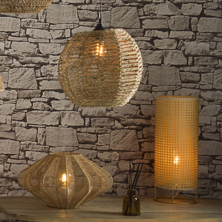 Atmosphera - Lampadario a sospensione con filo RANA 1xE27/40W/230V rattan