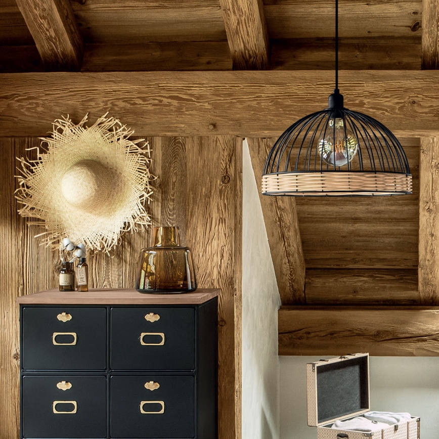 Atmosphera - Lampadario a sospensione con filo SUWA 1xE27/40W/230V rattan