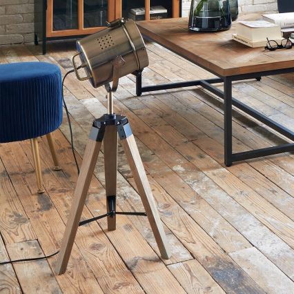 Atmosphera - Lampe de table EBOR 1xE14/25W/230V pin/laiton