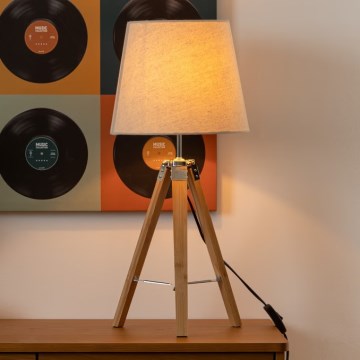 Atmosphera - Lampe de table RUNO 1xE27/25W/230V bambou/crème