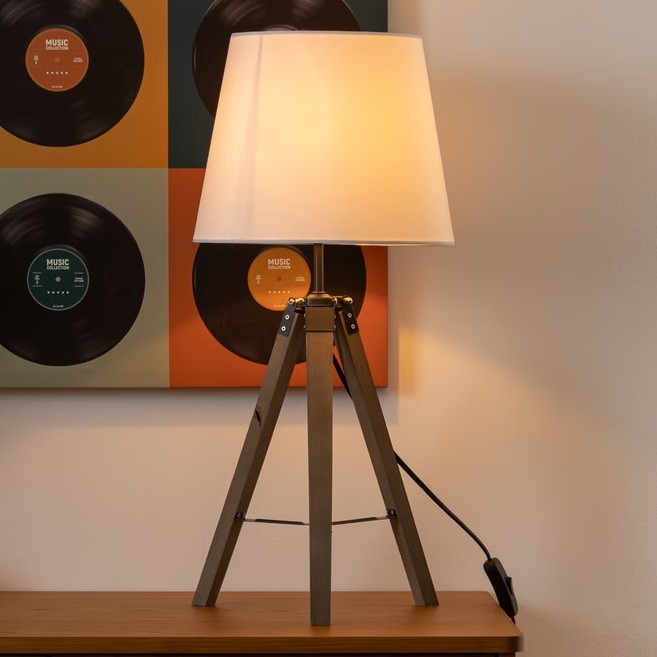Atmosphera - Lampe de table RUNO 1xE27/25W/230V bois/blanc