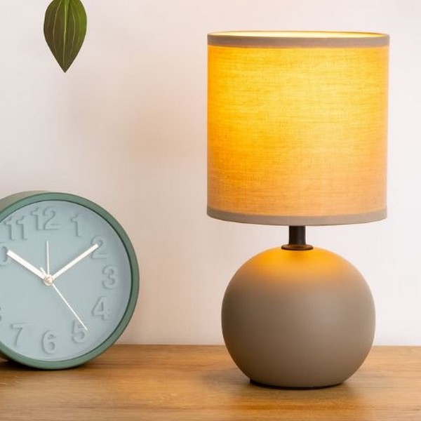 Atmosphera - Lampe de table TIMÉO 1xE14/60W/230V taupe/crème