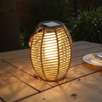 Atmosphera - Lanterne solaire LED GINA LED/1,2V 800 mAh IP44 jute