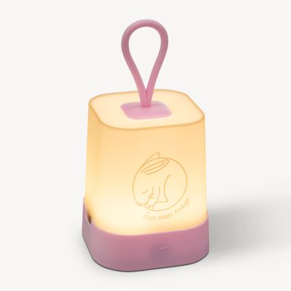 Atmosphera - Lampada notturna ricaricabile LED a sfioramento per bambini RABBIT LED/3,7V 1200 mAh rosa