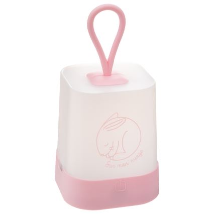 Atmosphera - Lampada notturna ricaricabile LED a sfioramento per bambini RABBIT LED/3,7V 1200 mAh rosa