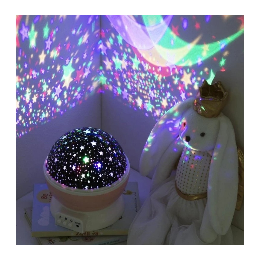 Atmosphera - LED-Kinderprojektor 3xAA rosa