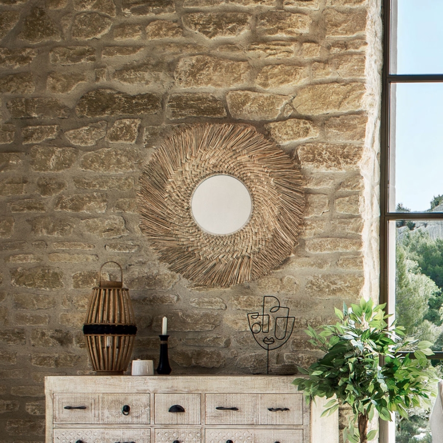 Atmosphera - Miroir mural AEL d. 80 cm roseau