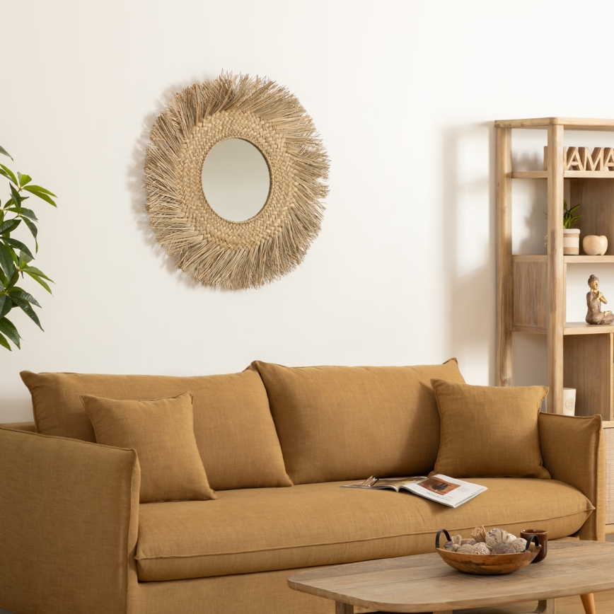 Atmosphera - Miroir mural AEL d. 80 cm roseau