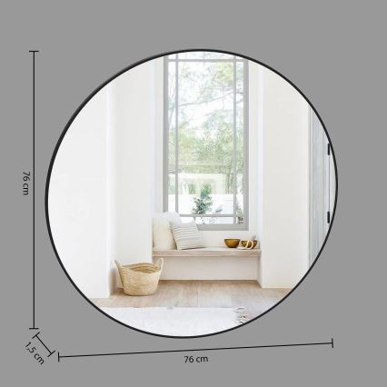 Atmosphera - Miroir mural ALICE d. 76 cm noir
