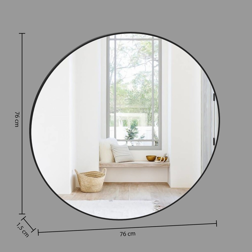 Atmosphera - Miroir mural ALICE d. 76 cm noir