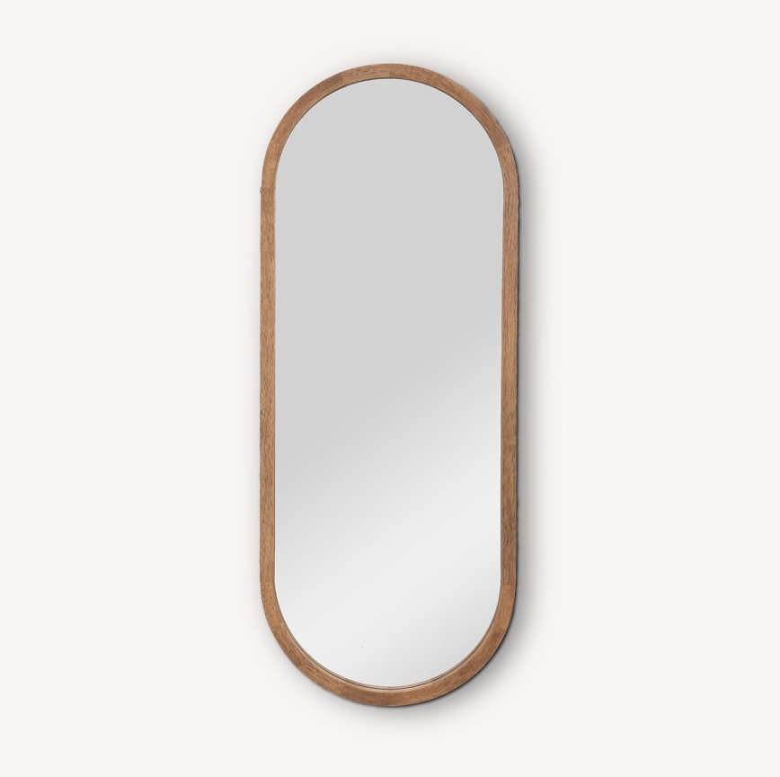 Atmosphera - Miroir mural GIANNI 90x35 cm hévéa