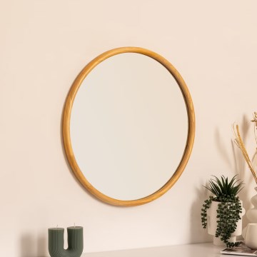 Atmosphera - Miroir mural KIM d. 55 cm hévéa