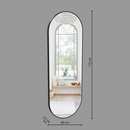 Atmosphera - Miroir mural SELENA 112x40 cm noir