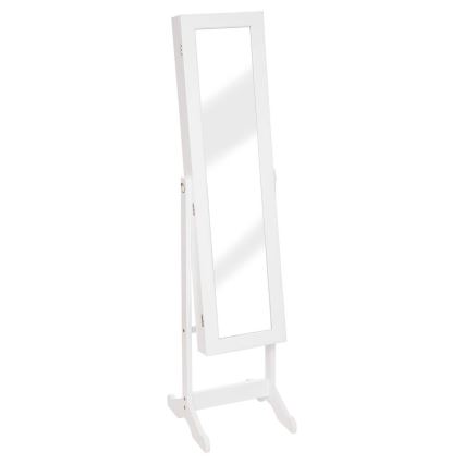 Atmosphera - Miroir sur pied avec boîte à bijoux KRISTIN 146,8 x 37 cm blanc