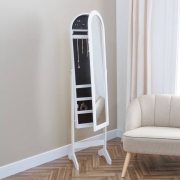 Atmosphera - Miroir sur pied avec boîte à bijoux LEXY 158x38 cm blanc