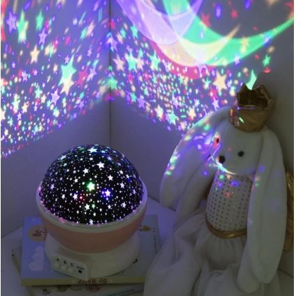 Atmosphera - Proiettore LED per bambini 3xAA rosa