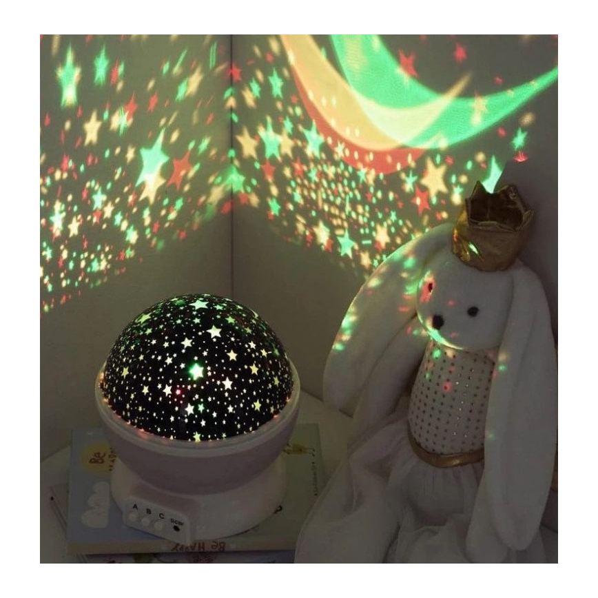 Atmosphera - Proiettore LED per bambini 3xAA rosa